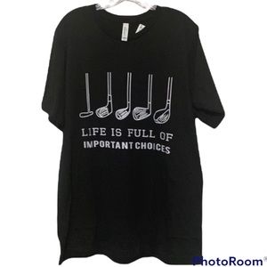 Bella Canvas black short sleeve mens tee size XL Golf Theme